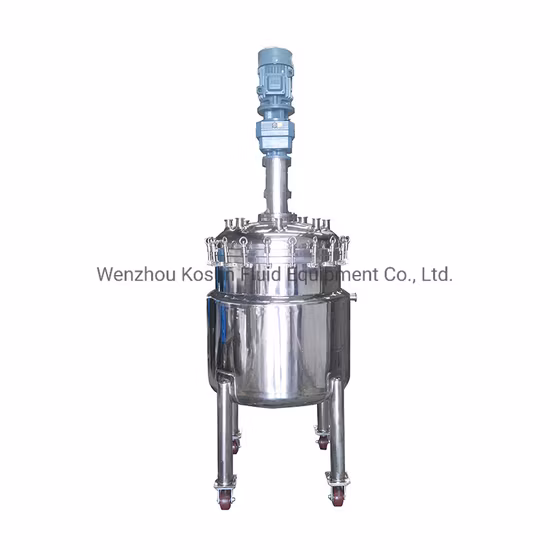 Stainless Steel Agitator Double Jacket Electric Heating Heater Small Vacuum Vertical Ss Mixer Agitation Liquid Blend Mixing Tank